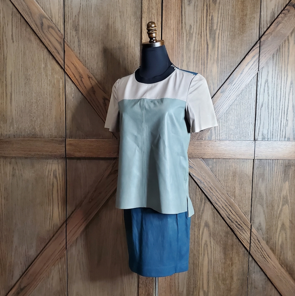 Rebecca Taylor Leather Skirt Set